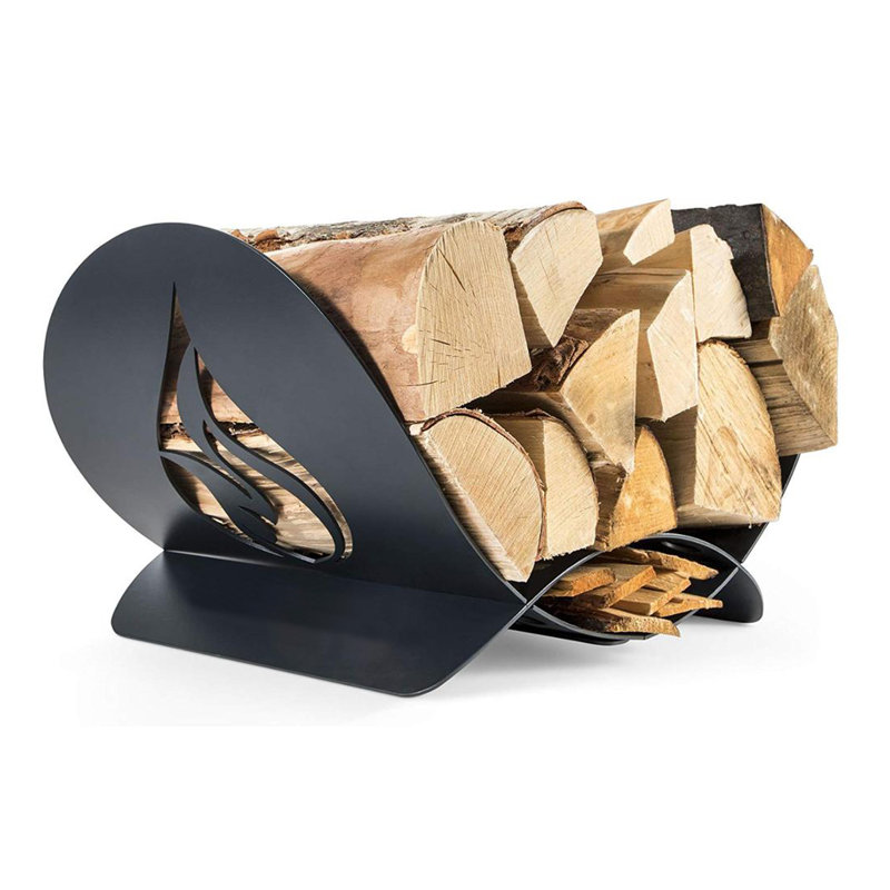 Belfry Heating Holzkorb Crescentia aus Stahl | Wayfair.de